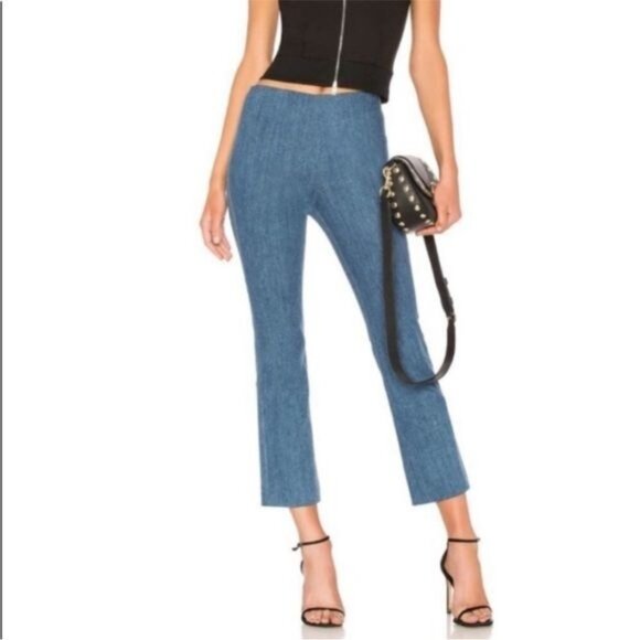 Rag & Bone Hina Denim flare Pants Blue Clean Ambra Bare Back 10 - Picture 1 of 9